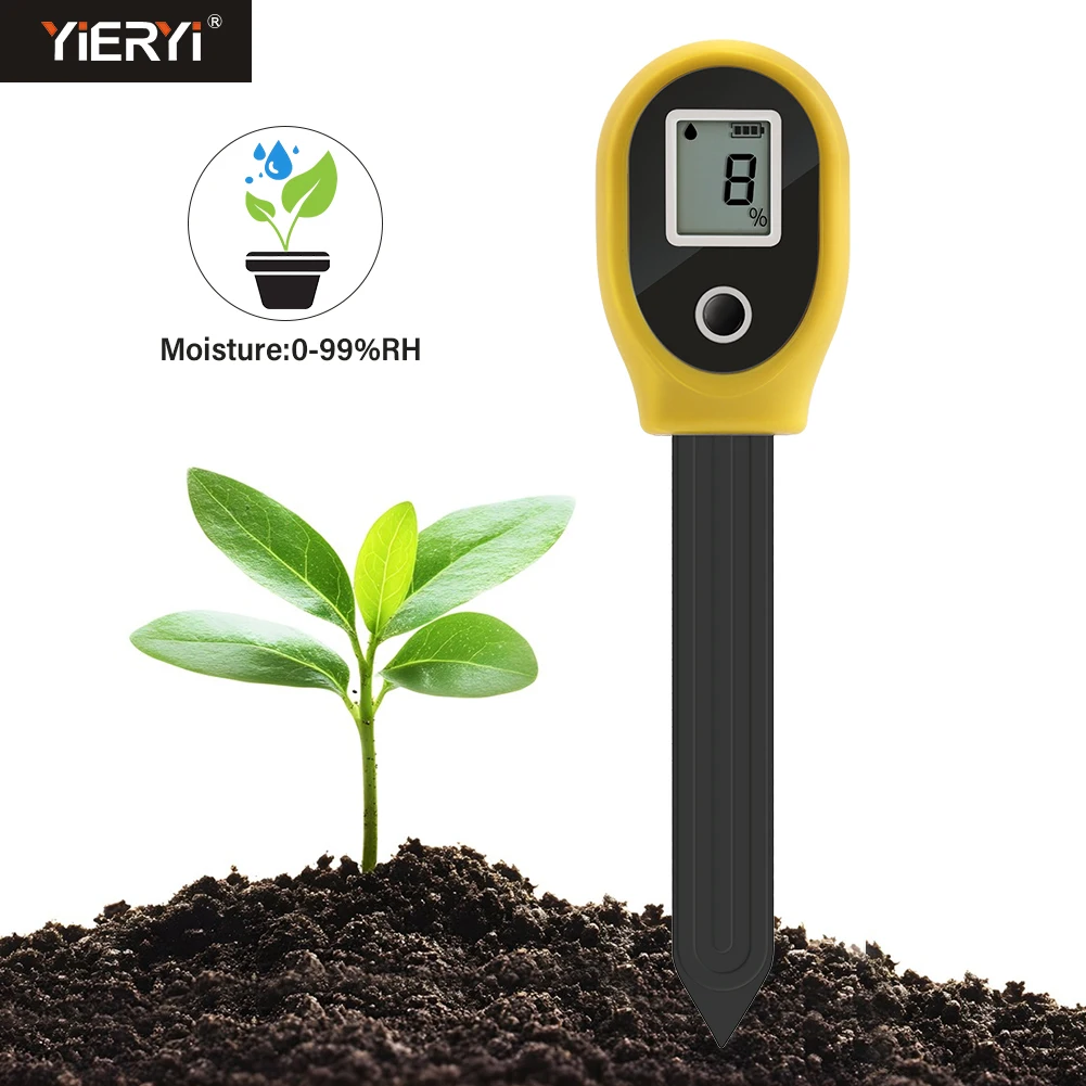 Yieryi Soil Tester 0-99% RH Hygrometer Sensor Mini Plant Water Monitor Soil Moisture Meter for Gardening Potted Plants Indoor