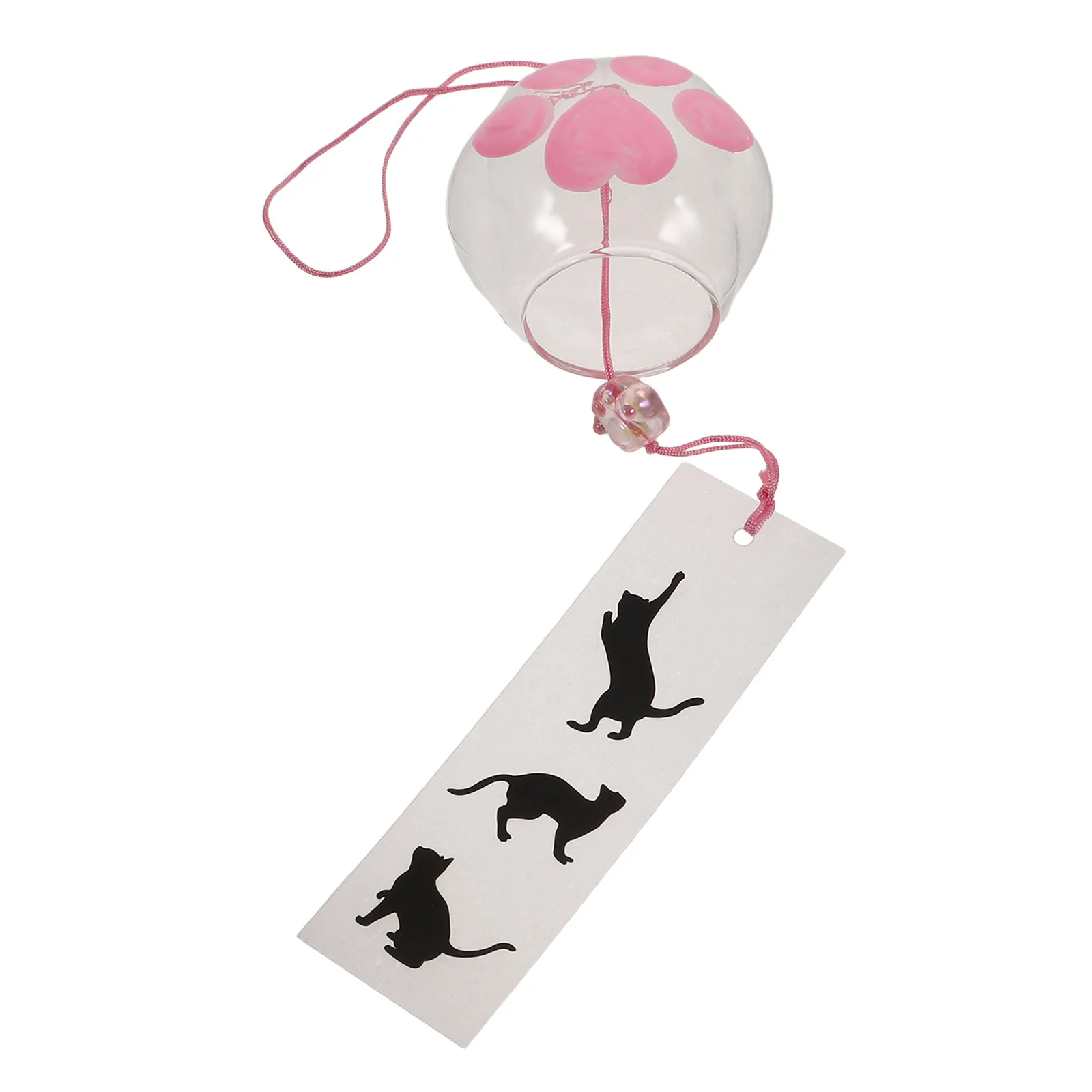 

Adorable Cat Paw Design Glass Wind Chime Hand Painted Japanese Ornament for Birthday Garden Wedding Indoor Outdoor Decor Use