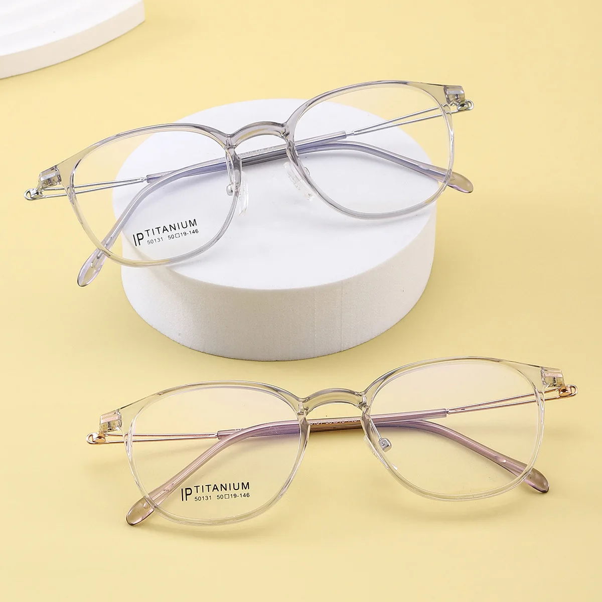 VICKI The New TR Frame Beta Titanium Korean Fashion Semi-titanium Frame Can Be Customized Prescription Multi-focus Glasses 50131