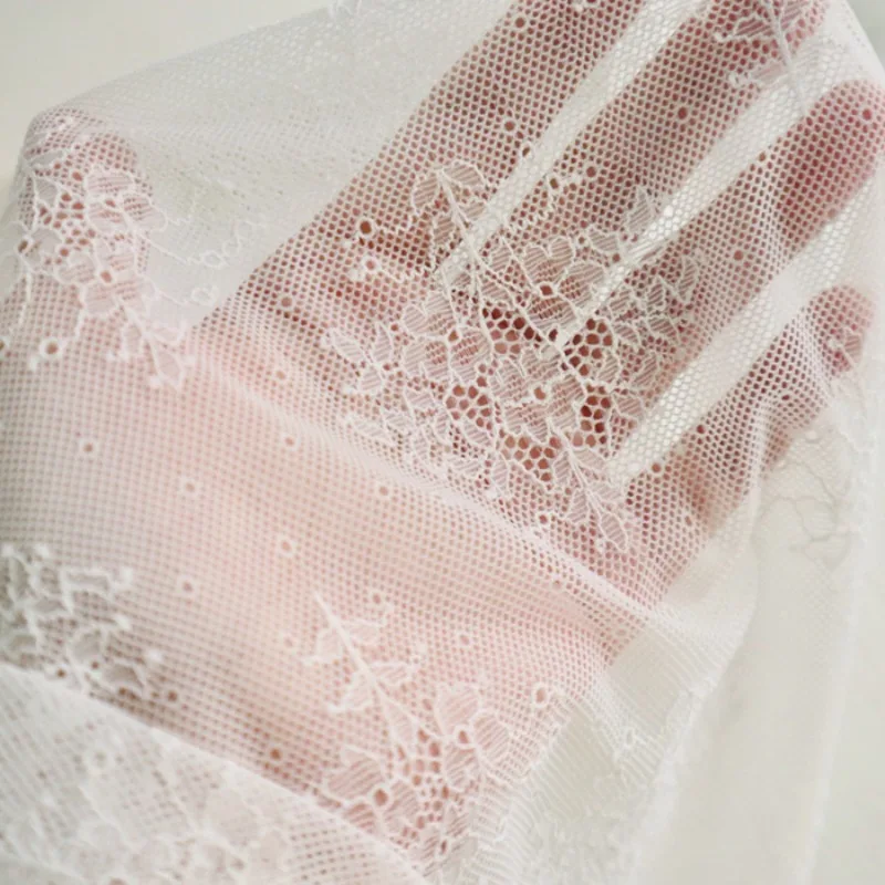 

Stretch Hollow Floral Pattern Lace Fabric DIY Handmade Clothing Lining Soft Comfortable Sheer Home Clothing Fashion Fabric