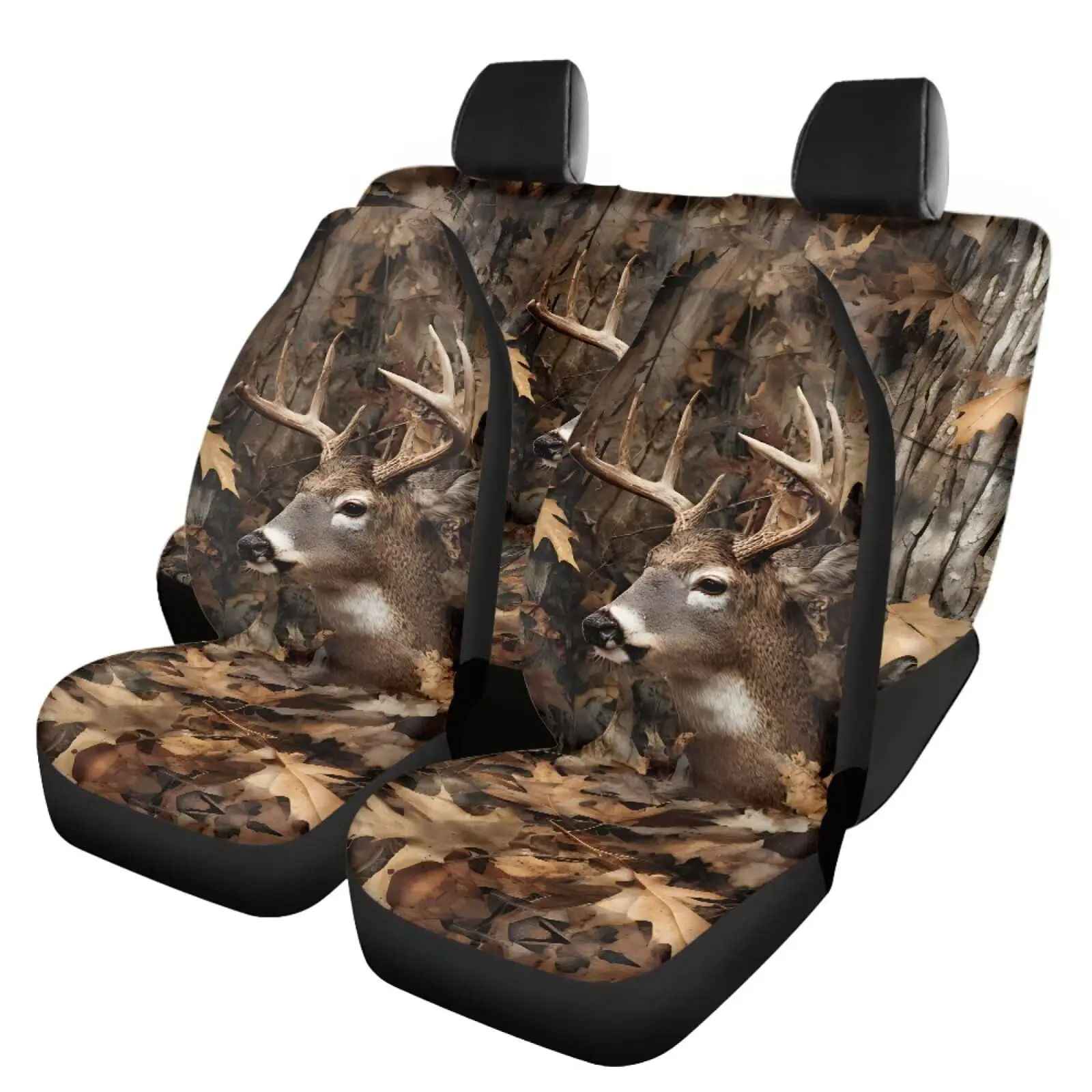 Deer Camouflage Car Seat Covers Universal Full Set All Season Interior Protection