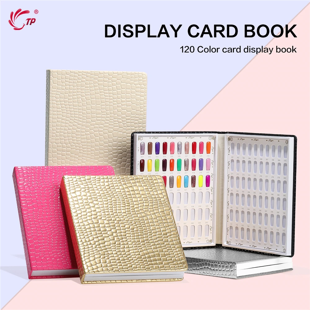 80/120/160/216/240/308 Nail Display Book Tips Leather Cover Gel Polish Display Chart Salon Tools with False Tips Showing Shelf