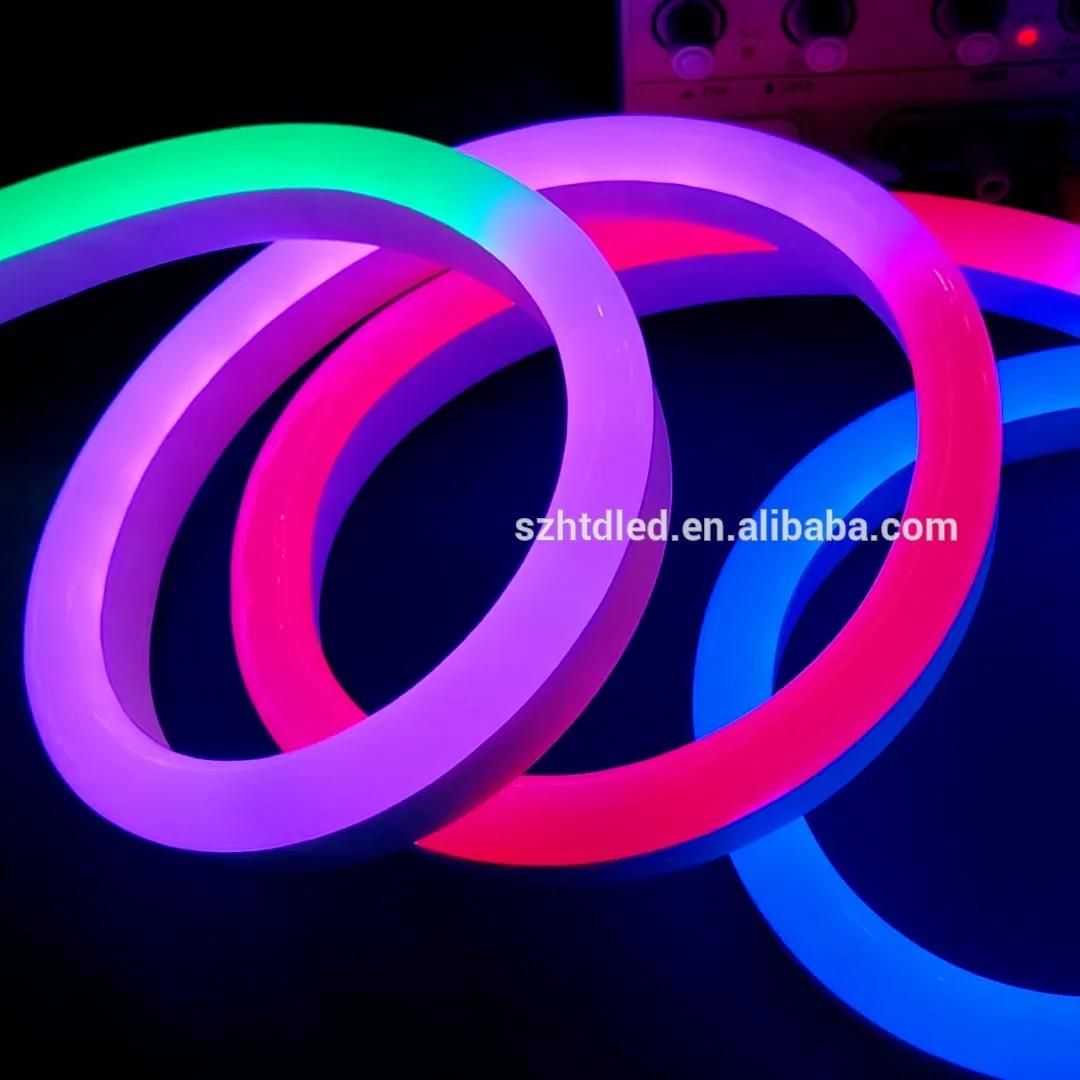 フルカラーledフレックスロープ装飾ネオンライトled-rgb-ic-5050-ws2811-dc24v