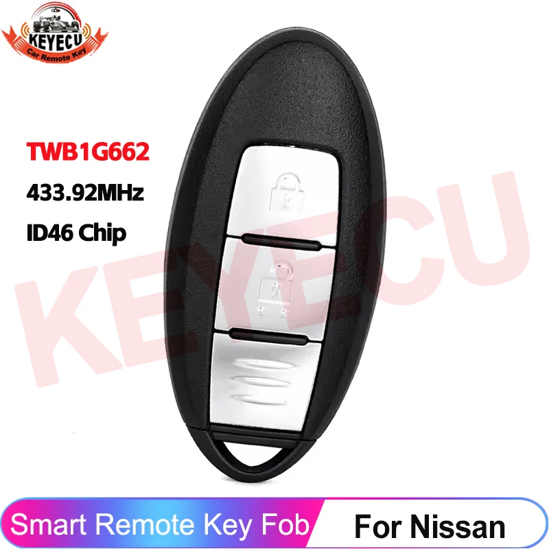 KEYECU 433.92MHz CWTWB1U825 TWB1G662 Smart Remote Car Key For Nissan Micra Juke Sentra Patrol NV200 Note Navara Tiida ID46 Chip