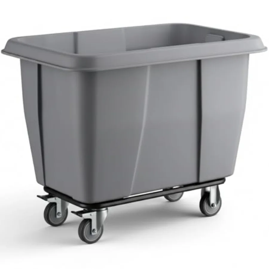 

Коммерческая тележка для прачечной, 8 куб. футов, 500 фунтов, серая, для отелей, складов, промышленного мусора, переработки отходов, на колесах