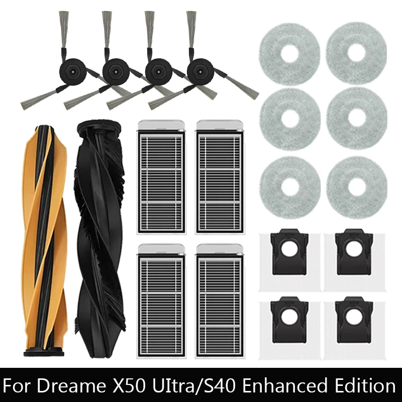 

For Dreame X50 Ultra Complete Robot /L40S Pro Ultra /X50 Master Accessories Main Side Brush Hepa Filter Mop Dust Bag Spare Parts