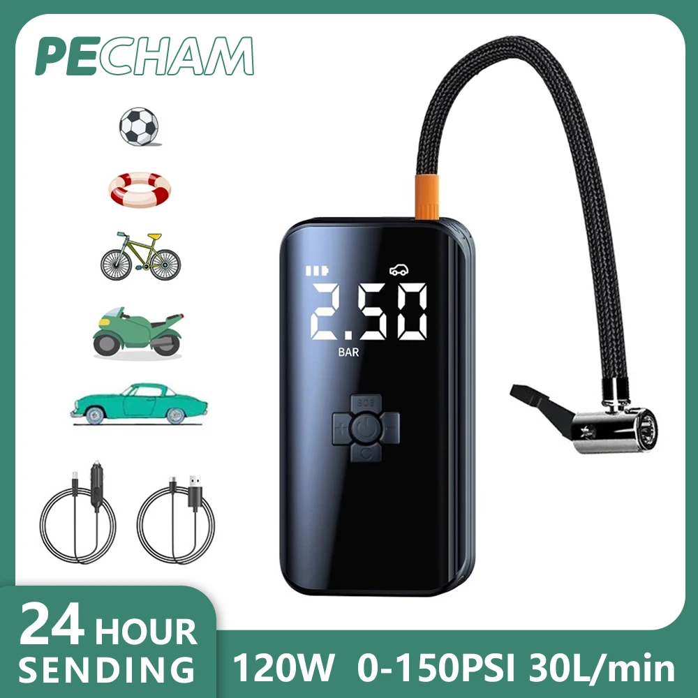 0-150PSI Car Air Compressor Wireless/Wired Car Air Pump Electric Tire Inflator Pump for Motorcycle Bicycle Boat AUTO Tyre Balls