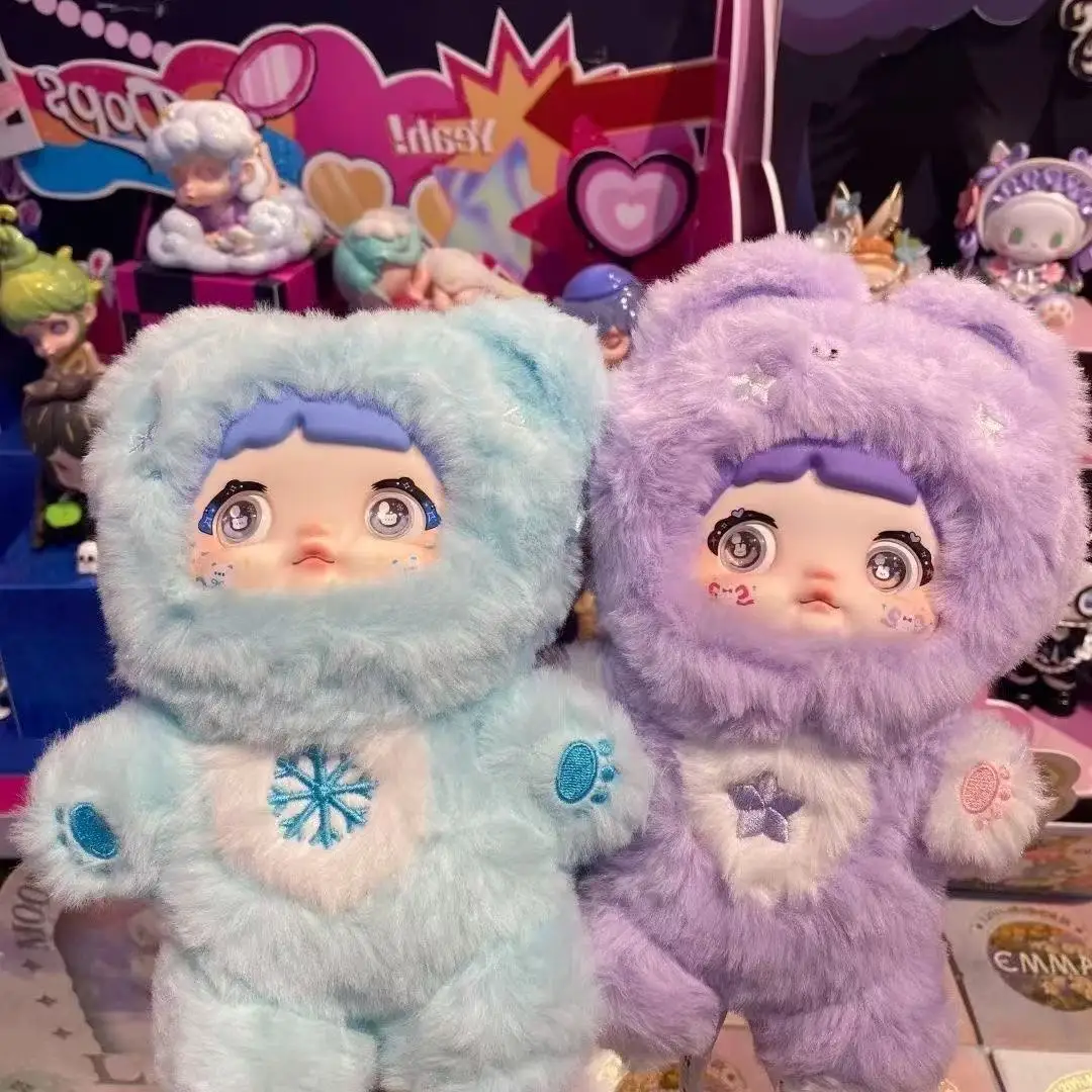 Nommi Lovelineless Never Ends Series Llavero de caja ciega de felpa con cara de vinilo, muñeca linda, dije de bolso para niñas, juguete de regalo coleccionable