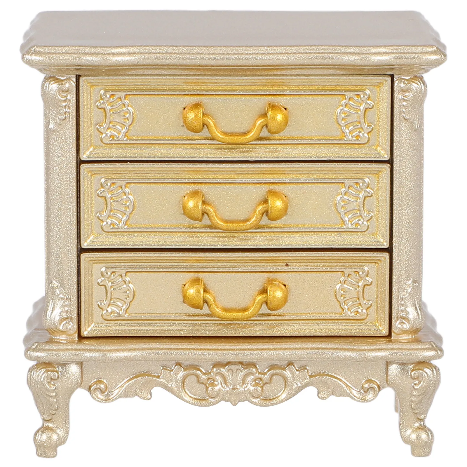 

Miniature Bedside Cabinet Vintage Miniature Furniture Wooden Nightstand Chest Cabinet Decorative Storage for Bedroom