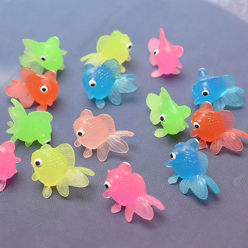 10Pcs Mini Simulation Gold Fish Toy Goldfish Model For Kids Bath Toys Swimming Beach Water Toys Carnival Prizes Gifts