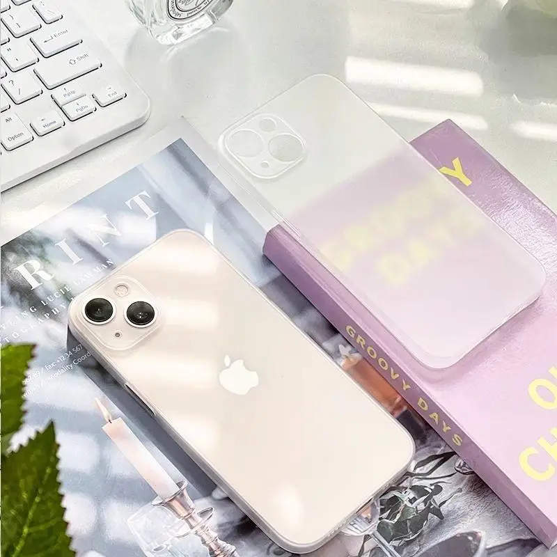 Ultra Thin Matte Hard PC Translucent Clear Phone Case For iPhone 15 14 12 Pro Max 13 Mini XR X XS 6 6S 7 8 Plus Silky Back Cover