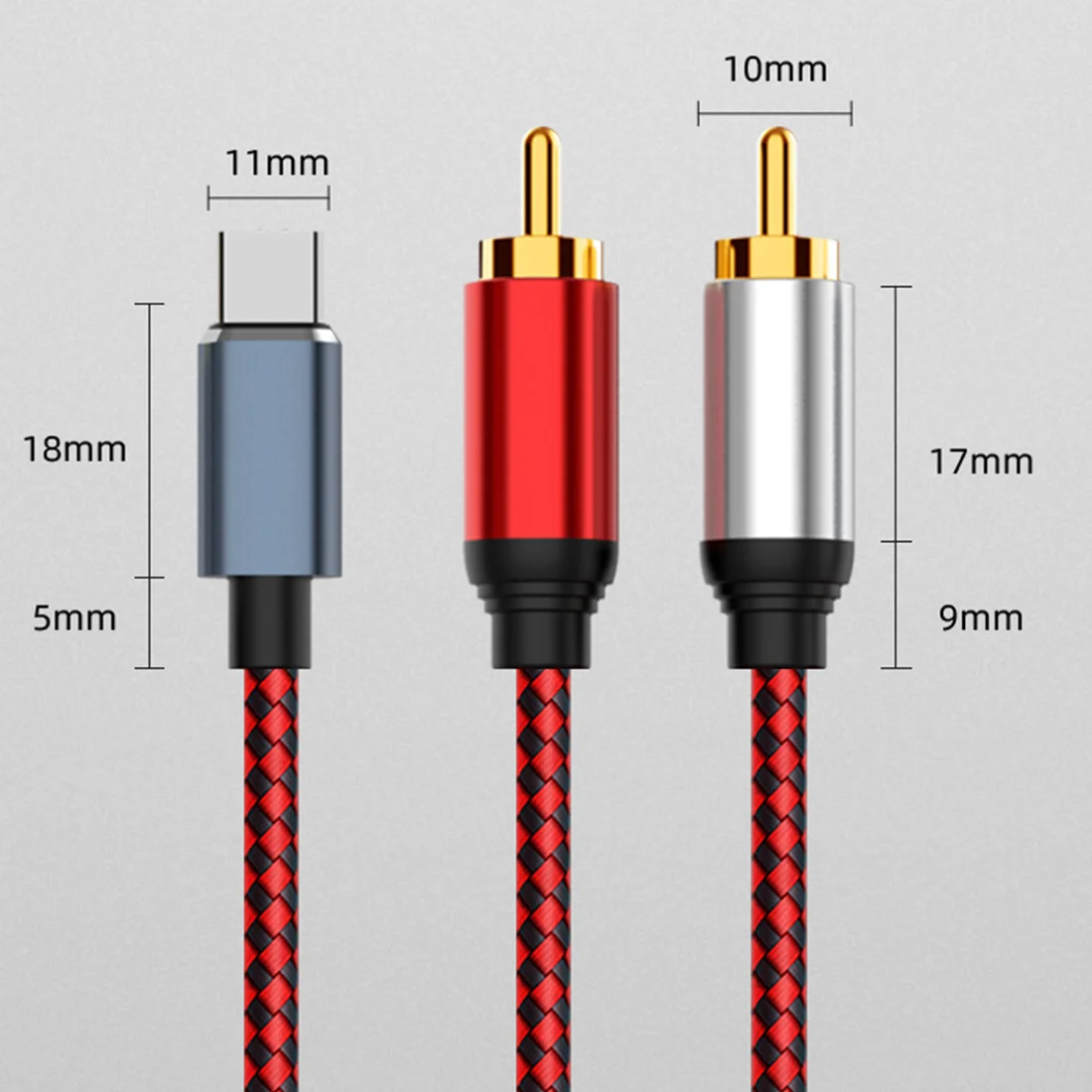 ASMA-USB C To 2 RCA Audio Cable Type C Male To 2 RCA Male Audio Cable For Xiaomi Huawei Tablet Speaker Amplifier TV
