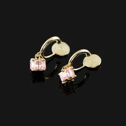 New Square Zircon Earrings Simple No Ear Holes Mosquito Incense Plate Ear Clip Female Gift Wholesale