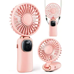 ColdSky-Mini ventilateur portable à piles 4000mAh, 5 vitesses, aste par USB, pour le maquillage, le bureau et l'extérieur