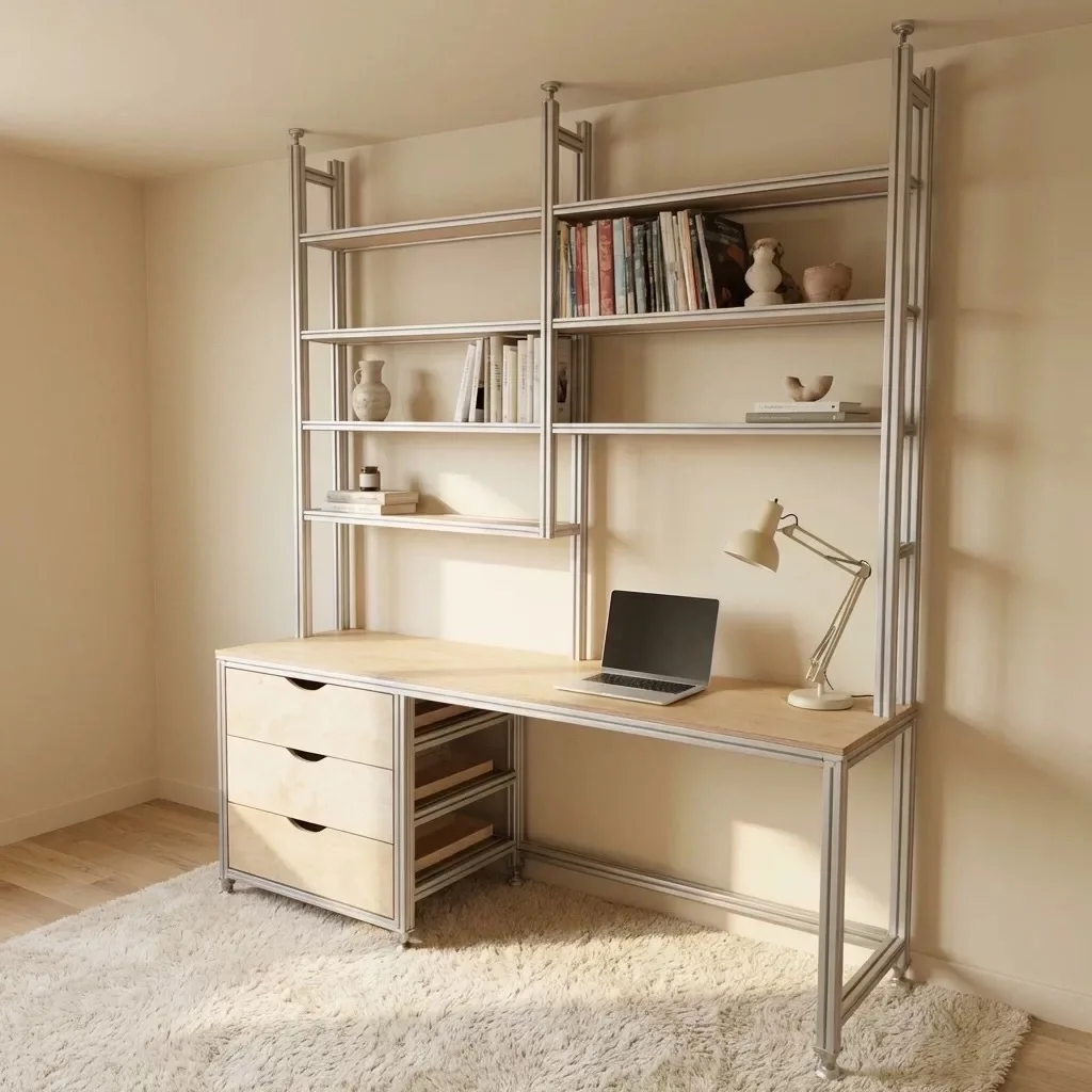 Anti-static workbench Marine plate Metal frame Computer table Bookshelf Integrated shelf Desk