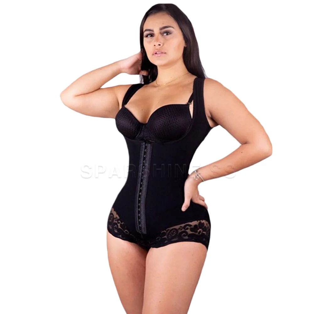 

Fajas Colombianas Women Compression Open Bust Triangle Bodysuit Tummy Control Shapewear Slimming Lace Waist Trainer Body Shaper