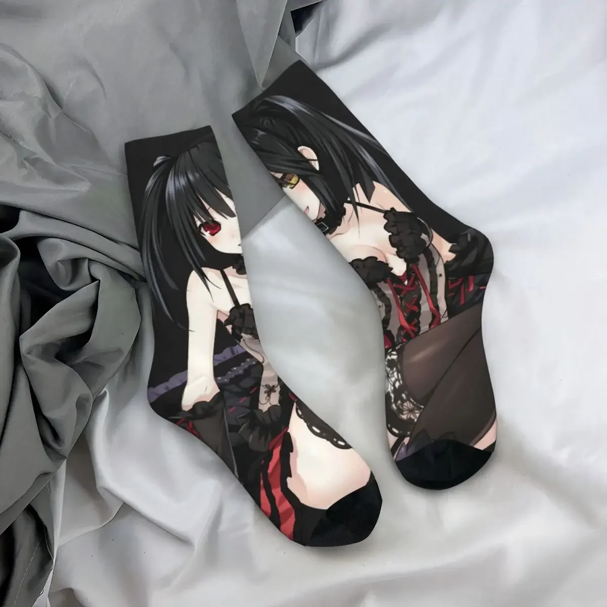 Cute Tokisaki Kurumi Socks Men Women Casual Date A Live Anime Socks Spring Summer Autumn Winter Middle Tube Stockings Gifts