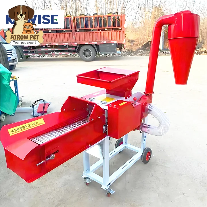 AIROW New Multi Function Grass Grain Crusher Electric High Capacity Screen Controlled for Livestock Feed Workshops Farm Feed