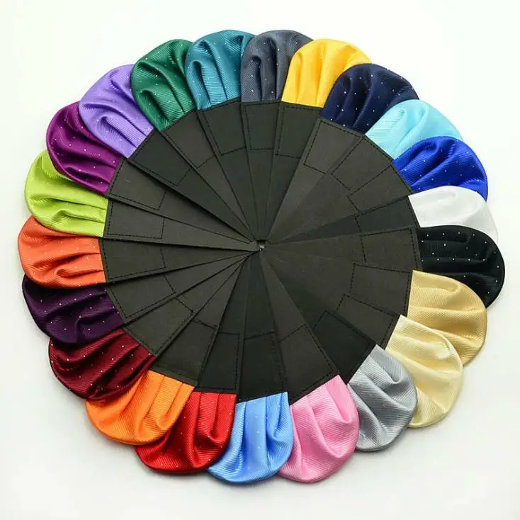 Men's Satin Silk Pre Folded Pocket Square Hankie Hankerchief Wedding Party