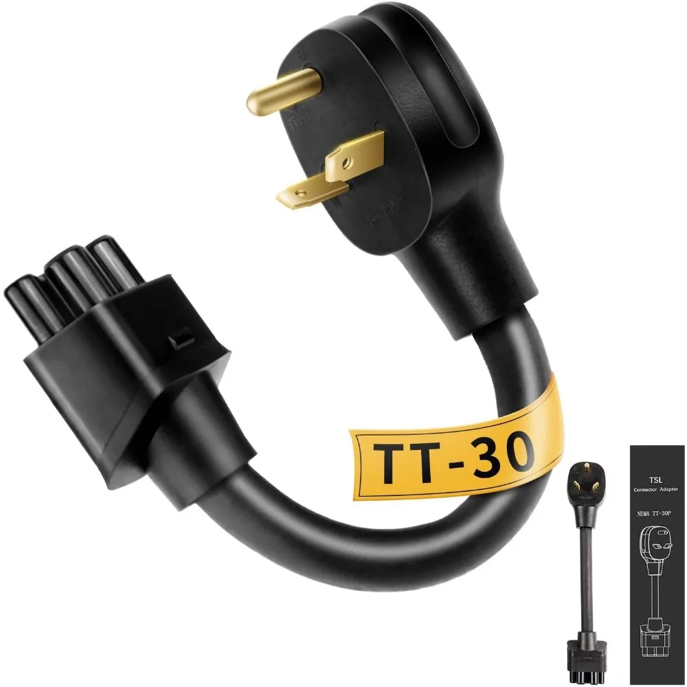 

Адаптер TT-30 для зарядки розетки RV 120 В, 24 А, прочное зарядное устройство электромобиля уровня 2 для электромобилей — безопасно и надежное (11 дюймов)