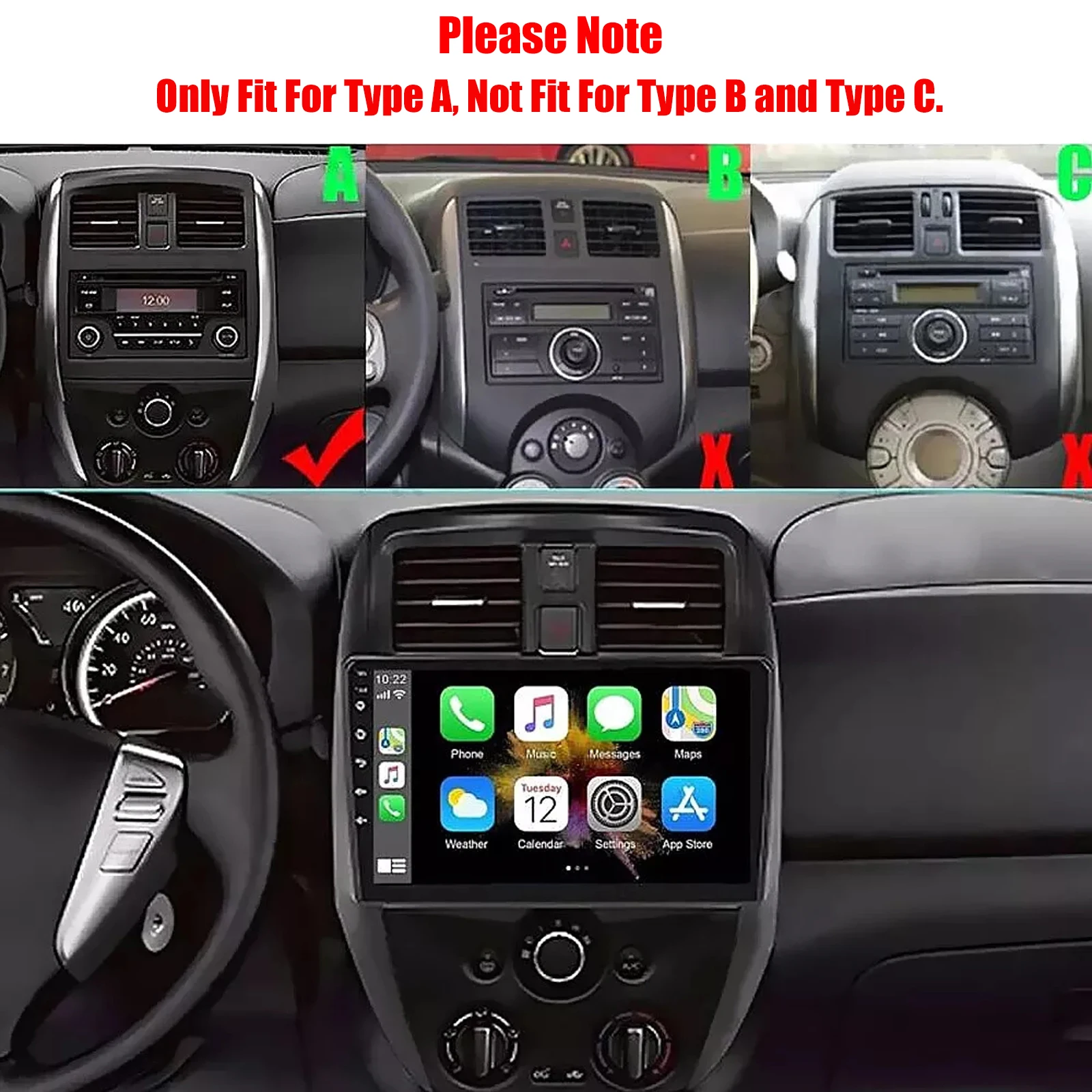 9 "أندرويد 14 لنيسان فيرسا سيدان 2015-2019 الوسائط المتعددة راديو السيارة مشغل فيديو الملاحة التلقائية Carplay السيارات ستيريو واي فاي لتحديد المواقع #3