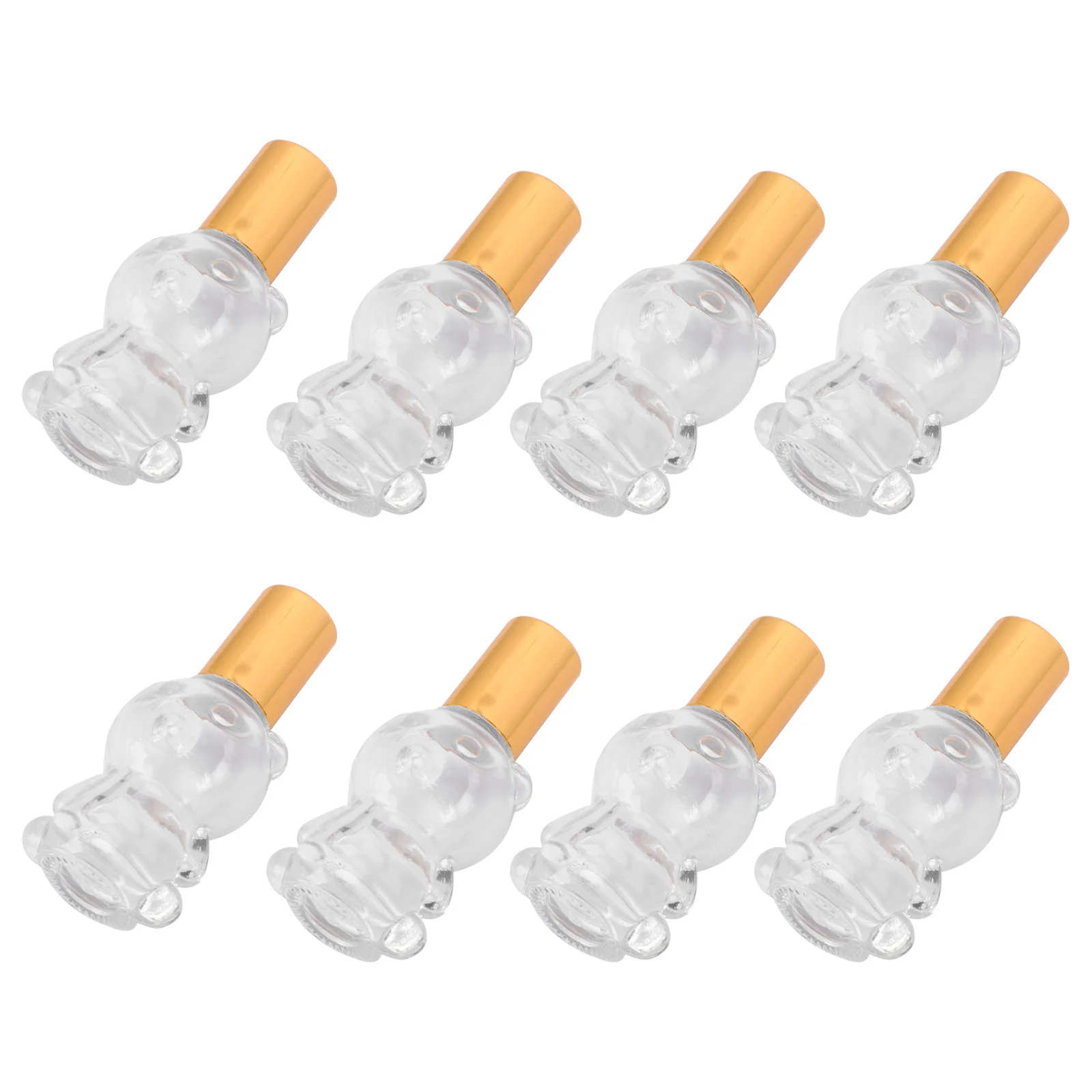 

8Pcs Transparent Bear Roller Bottles 8Ml Essential Oil Containers for Perfume Aromatherapy Travel Portable Liquid Sub Bottles