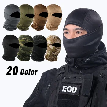 Pasamontañas de camuflaje, bufanda para cara completa, esquí, ciclismo, máscara facial completa, cubierta para cuello, calentador de cabeza, gorro deportivo, forro para casco