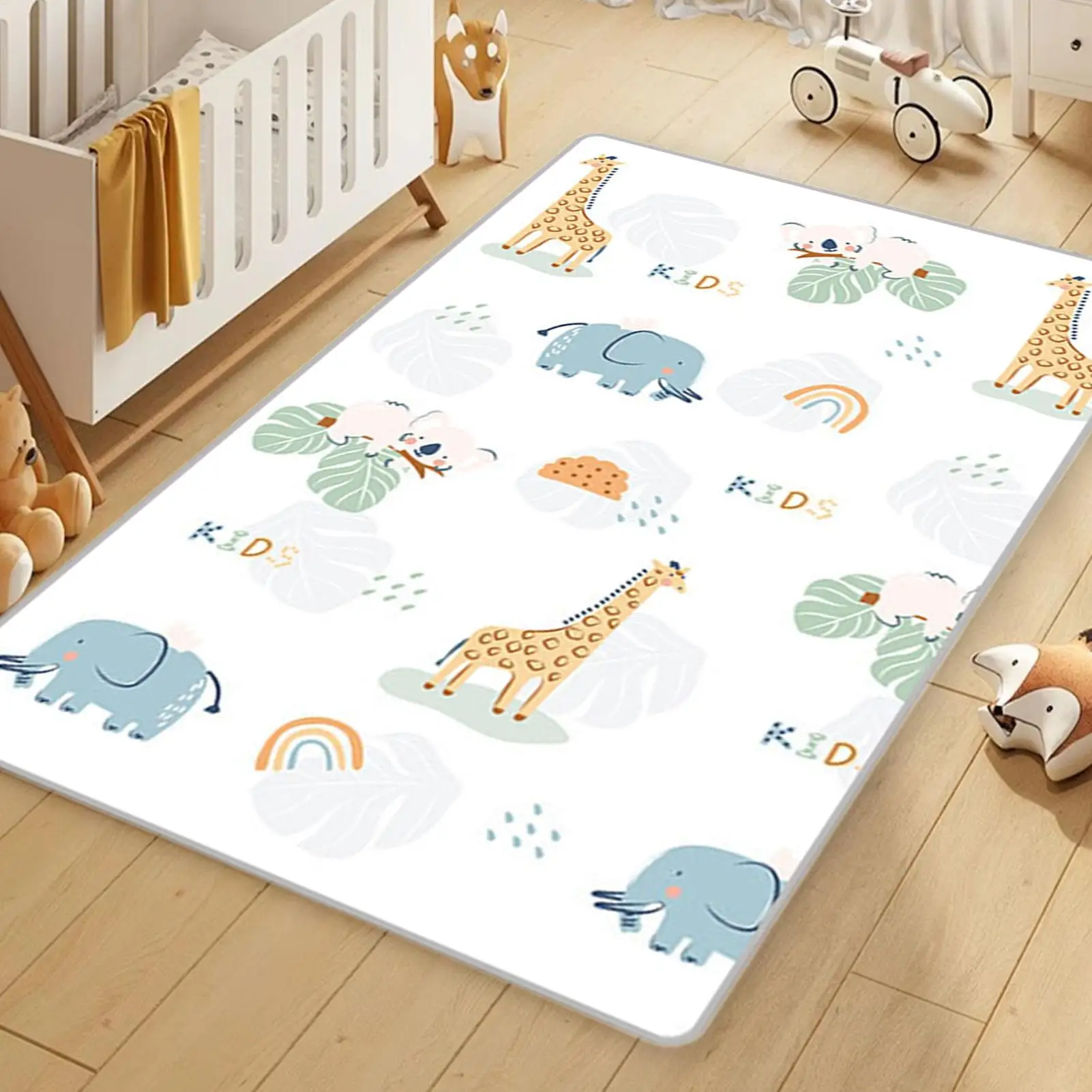 折りたたみ式ベビープレイマット子供用両面パターン保護滑り止めアクティビティカーペット子供用教育アクティビティマット