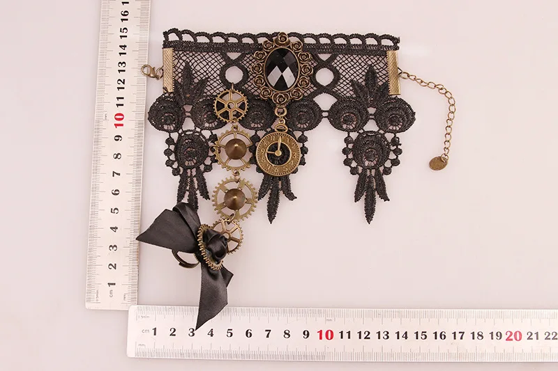 Pulsera victoriana Retro, accesorios de disfraz, superhéroe de cola de Hada, ropa de mano de encaje, guantes Steampunk Vintage para Halloween, brazalete de muñeca