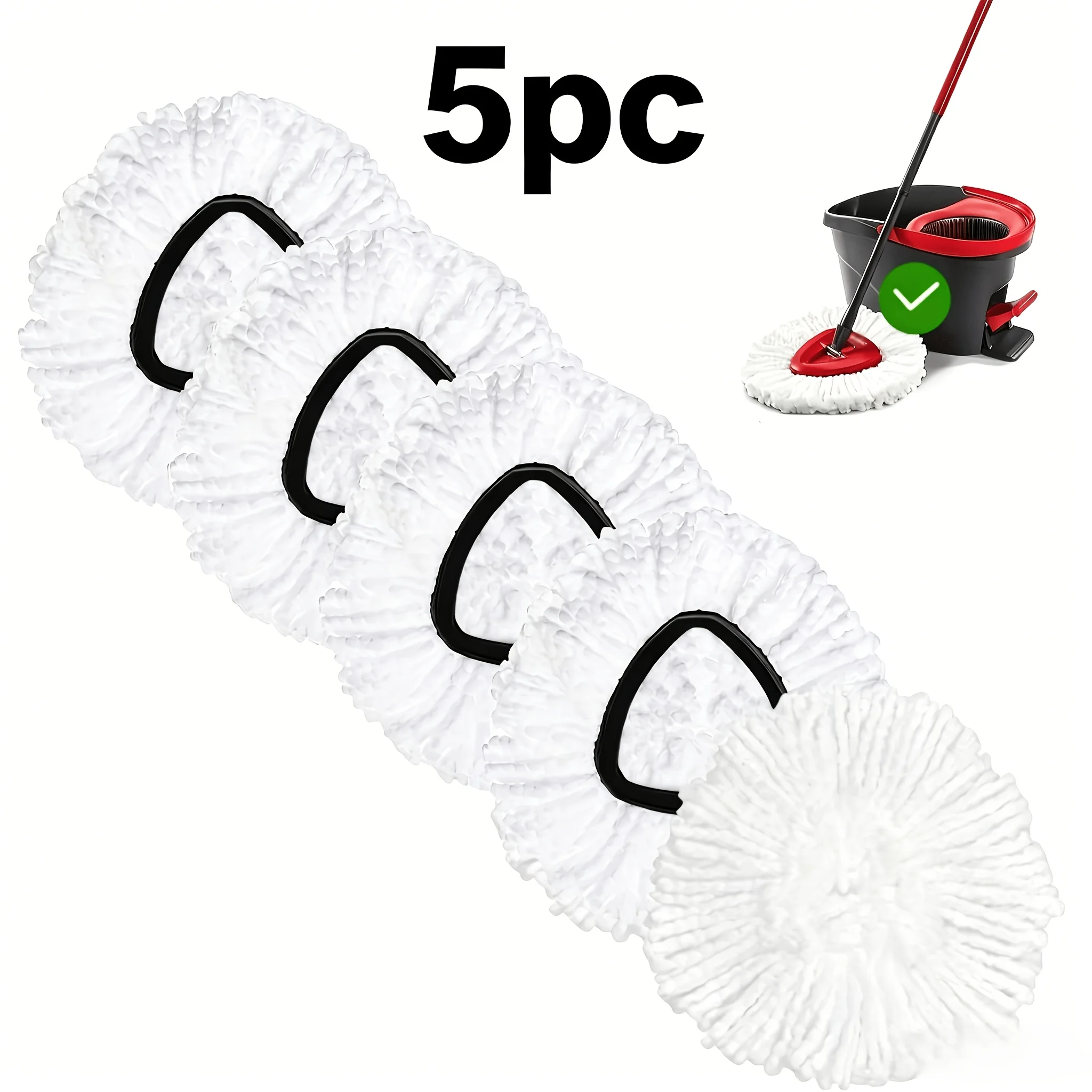 5/10 Pack Microfiber Spin Mop Replacement Heads, 360° Cleaning Triangle Mop Pads, Compatible with Spin Mop System, Effectively Improve Floor Cleaning Efficiency