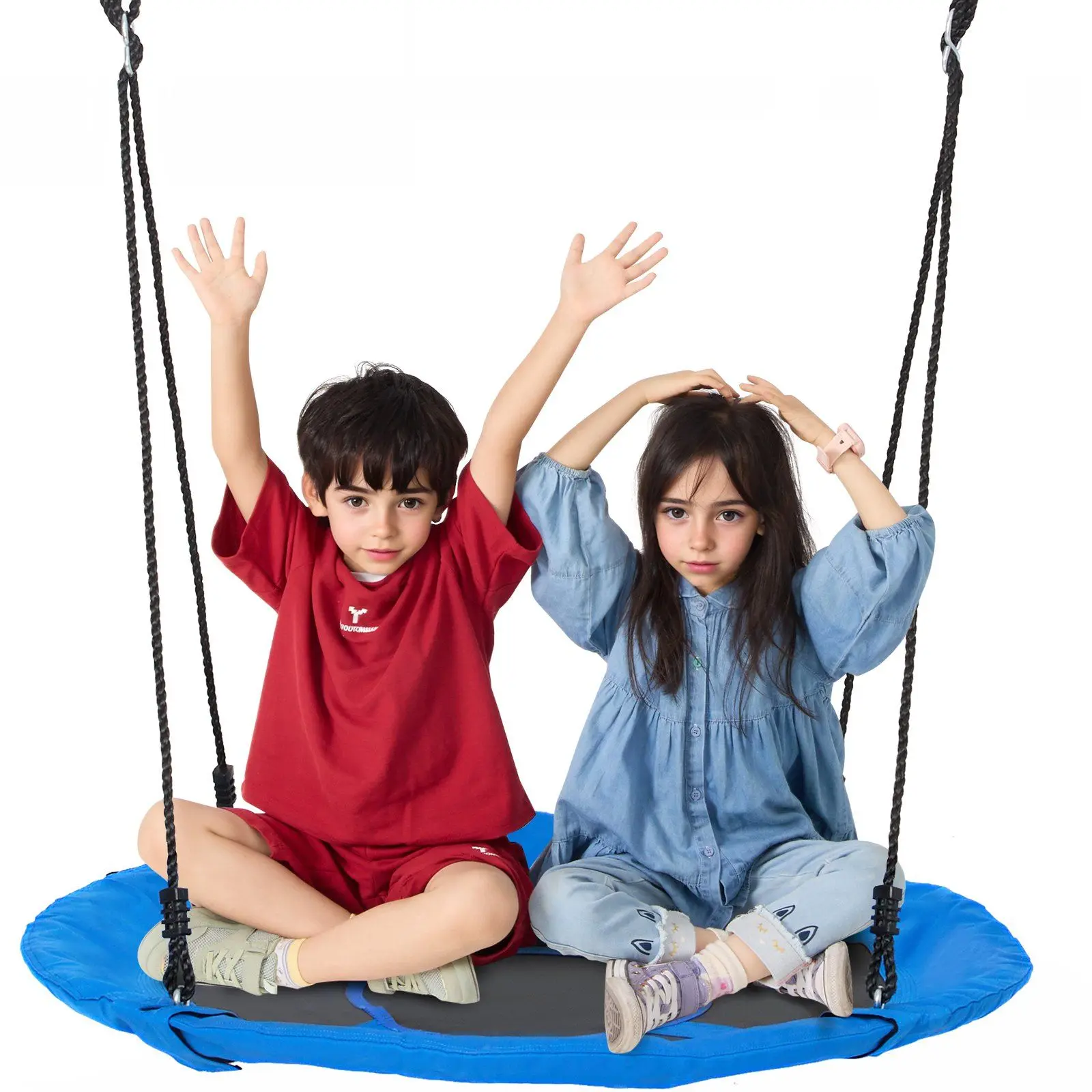 NEW Tree Swing 40 In Saucer Swing 750lbs Weight Capacity 900D Oxford Blue