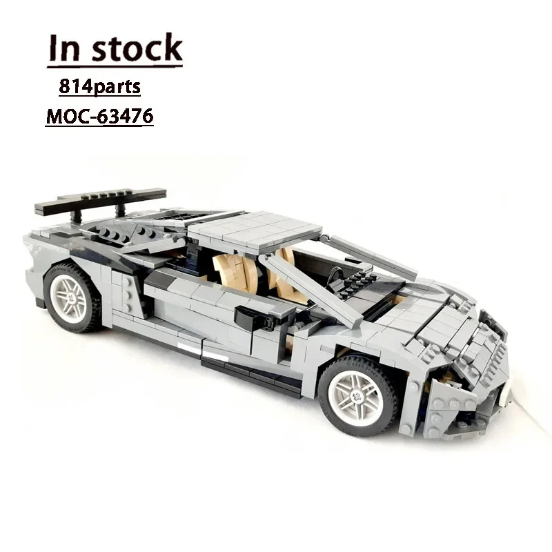 MOC-63476 novo supercar esportivo urbano bloco de construção modelo 814 peças brinquedo de construção criativo presente para meninos e crianças aniversário