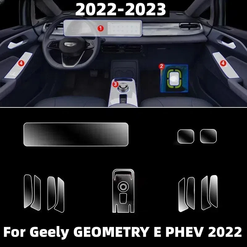 

For Geely GEOMETRY E PHEV 2022 Car Interior Center console Transparent TPU Protective film Anti-scratch Repair film Accessories