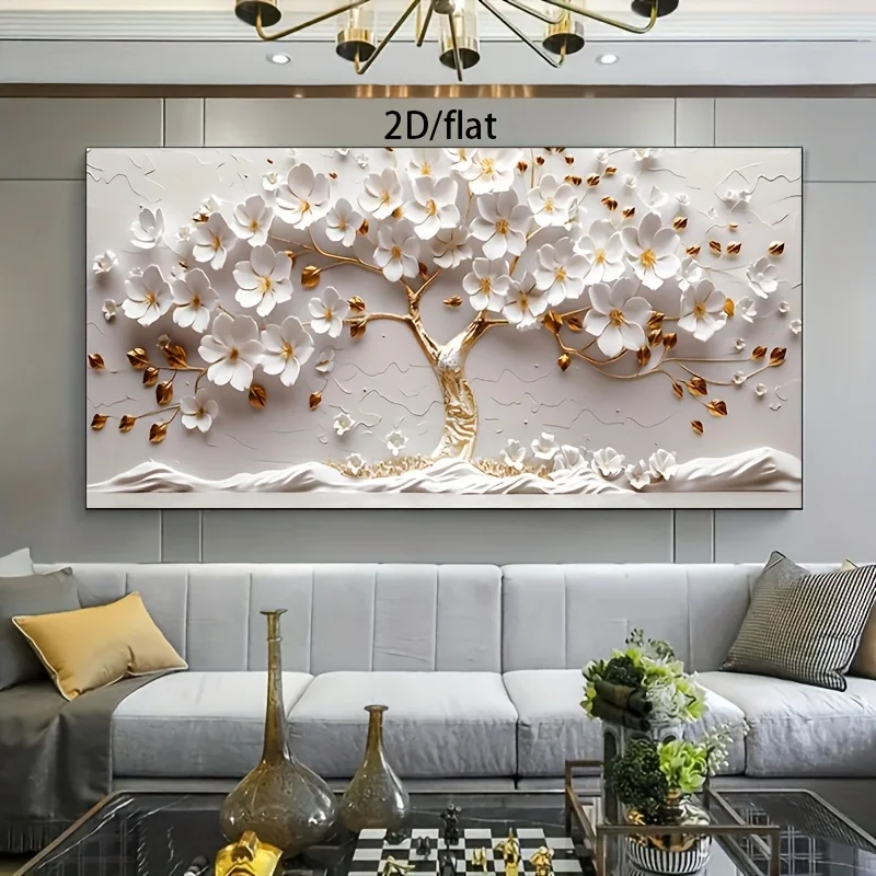 

Canvas Prints Frameless Wall Painting The Golden Tree of Life Canvas Painting for Living Room Modern Poster Decoration No Frame