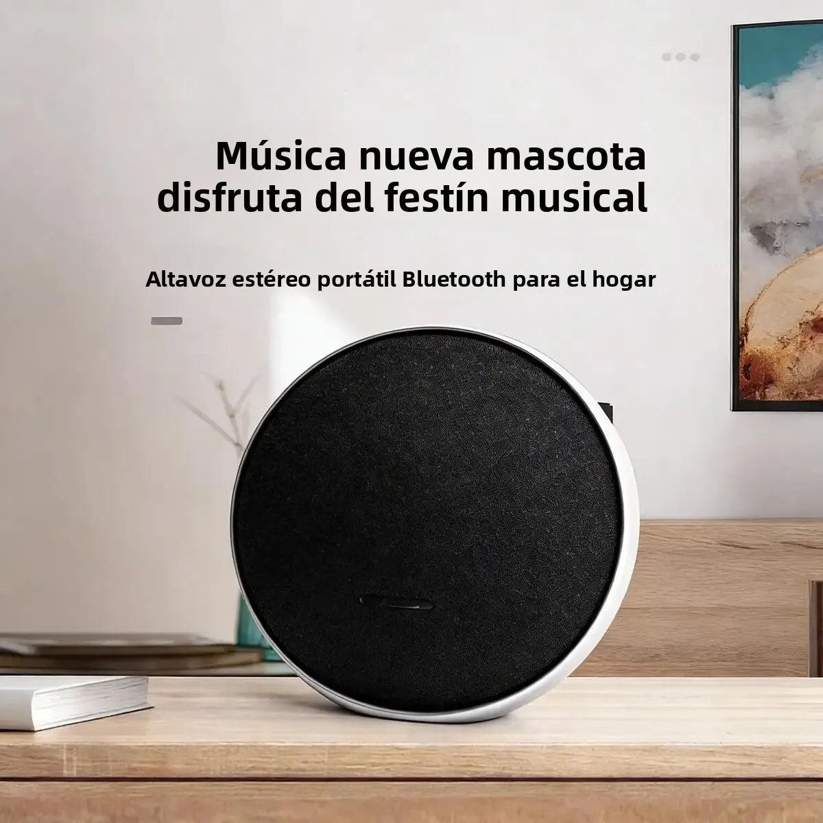 Nuevo Altavoz Bluetooth Redondo Mini Creativo, Subwoofer Estéreo HiFi, Batería de Larga Duración, Conexión Multidispositivo, para Decoración de Escritorio