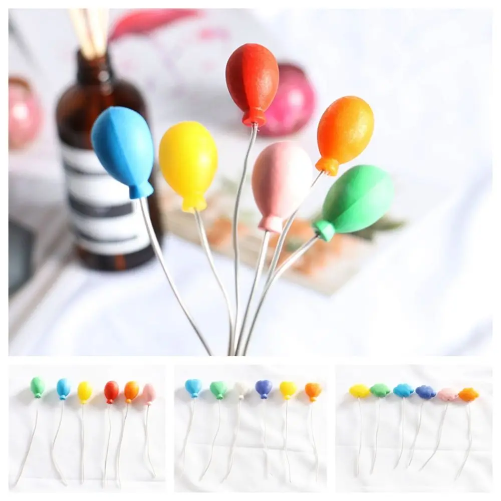 Cute Pretend Play 1:12 Dollhouse Furniture DIY Miniature Bendable Mini Balloon Cloud Iron Wire Heart Balloon Model Christmas