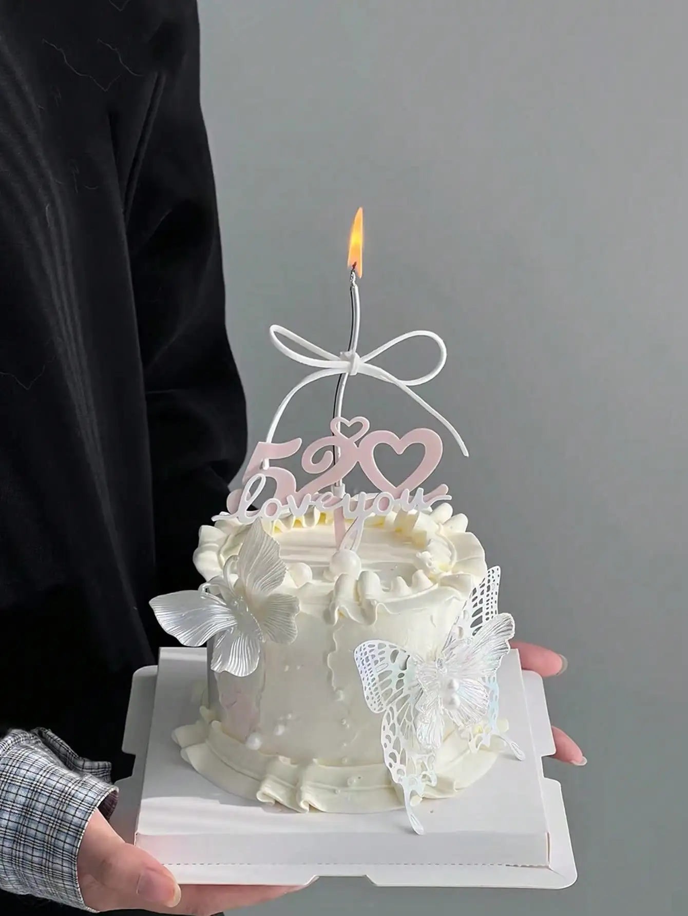 Each set contains 6 pieces - silver curved candles, birthday party supplies - candles for decorating cakes