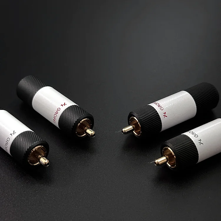 4 Uds conector de clavija de Cable RCA chapado en oro Audio Hifi GAOFEI adaptador RCA de 9,5 MM tornillo de fijación de bloqueo