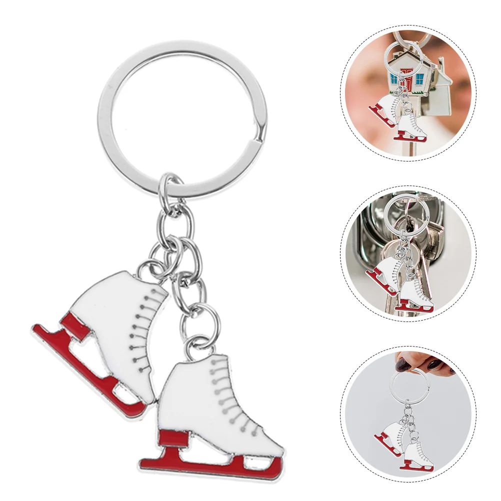 3Pcs Ice Skating Key Rings Skates Shoe Model Pendants Hanging Skates Ornaments Metal Key Holders skating keychain