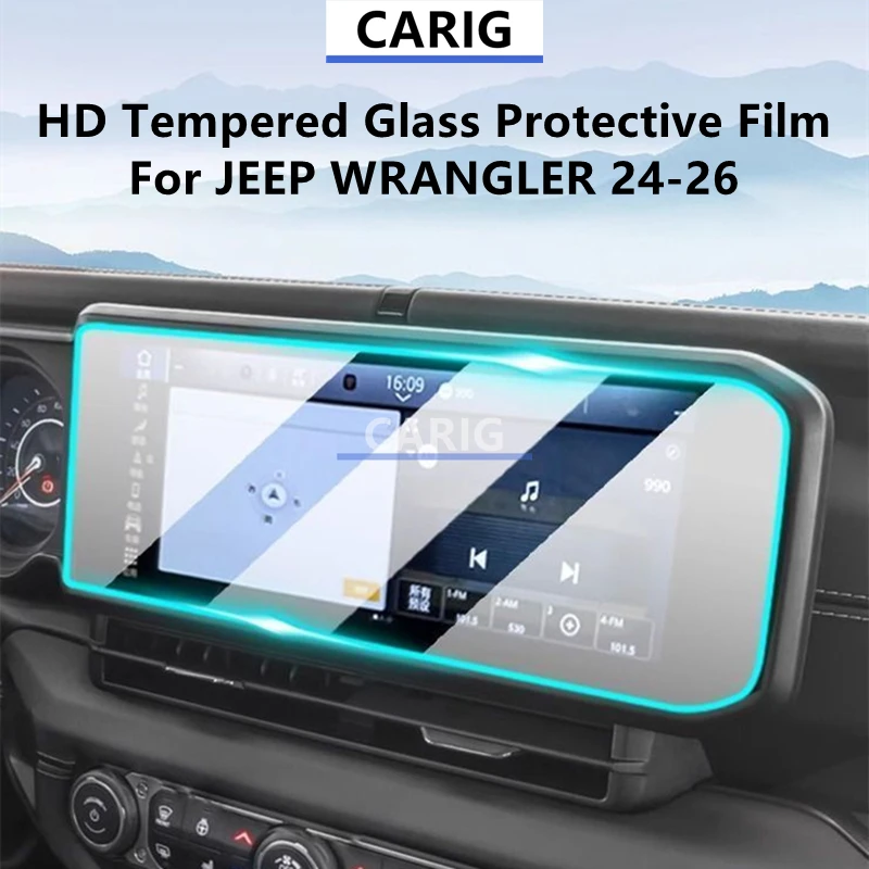 

For JEEP WRANGLER 24-26 Navigation Screen HD Tempered Glass Protective Film Anti-scratch Accessories Refit