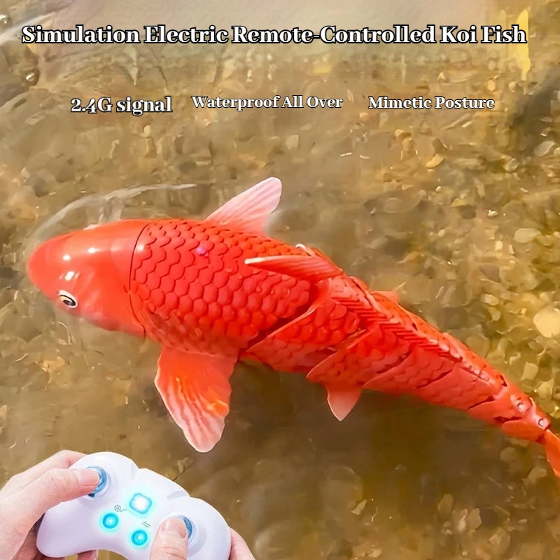 Remote Control Koi Fish 2.4g Electric Waterproof Simulation Mechanical Fish Underwater Swimming Outdoor Pool Water Play Toy 2026