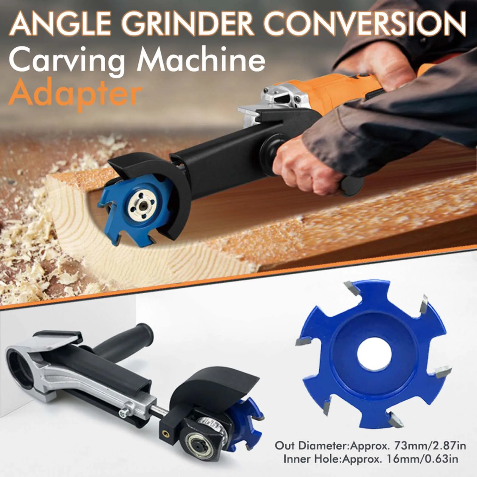 Angle Grinding Conversion Carving Machine M10 M14 Wood,Groove Carving Tool Adapter with Comfort Grip Handle for Precision Work