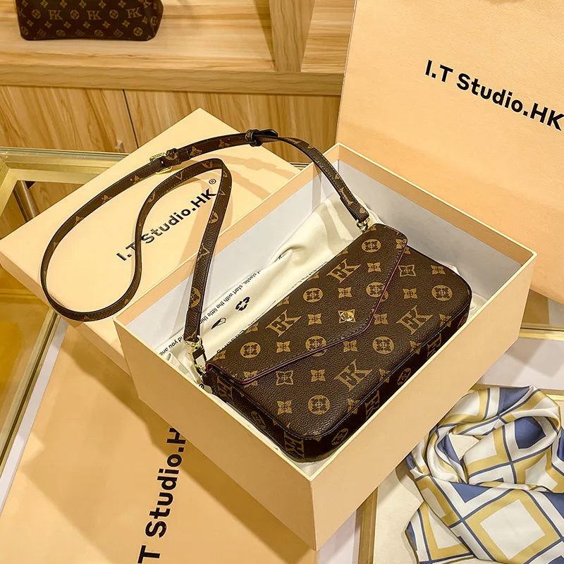 Luxury Brand High-quality and Versatile Vintage Handbag with Small Square Design Fashionable Temperament Crossbody Chain Bag
