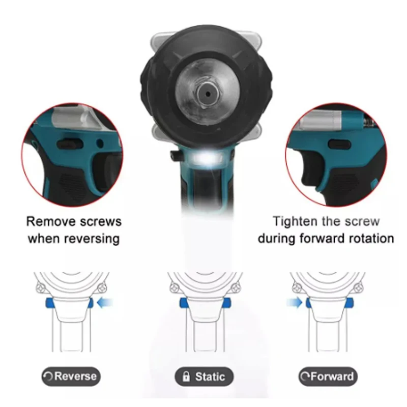 DTW700 1800 N.M 7200rpm Cordless Impact Wrench 1/2 inch  Suitable for Makita 18V Lithium-ion Battery Torque Brushless Power Tool