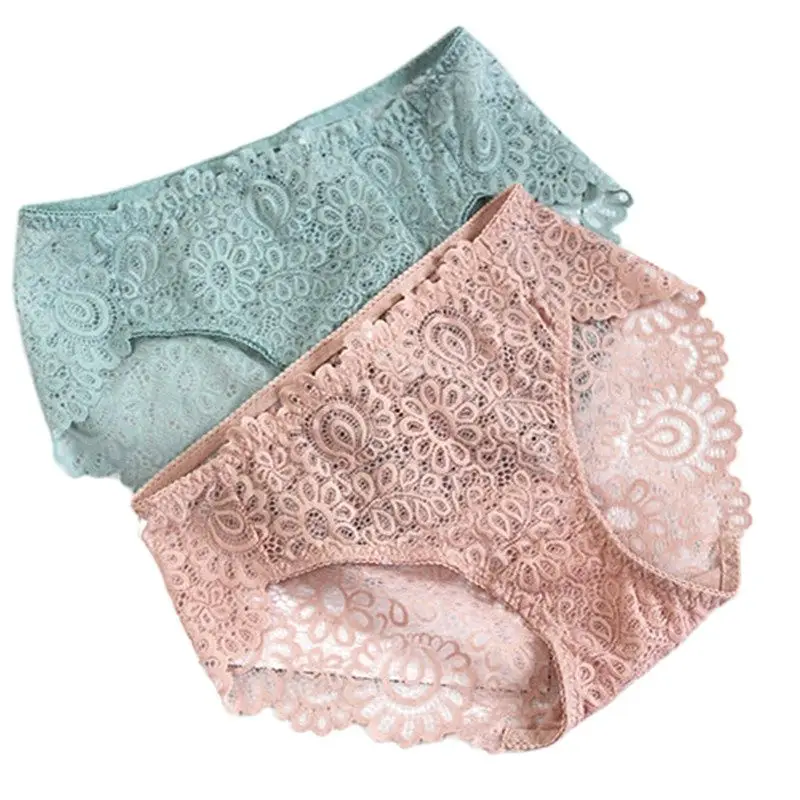 Women's Panties Lace Briefs Mid Waist Briefs Smooth Seamless Underpants Female Lingerie Tell Us Which 4 Colors You Want Thanks