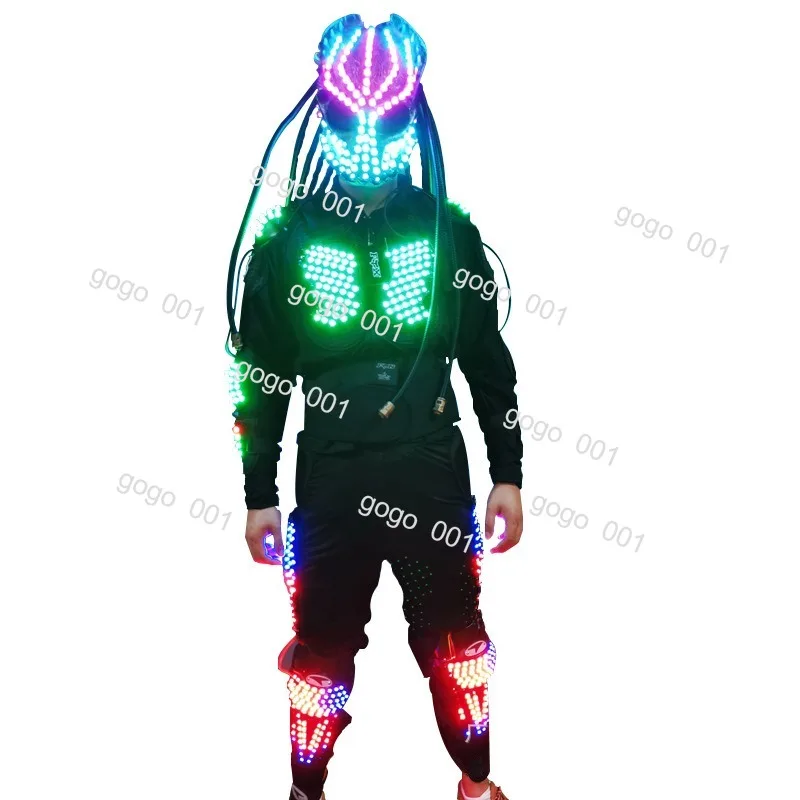 LED Light Up   Helmet Armor Costume for Halloween KTV Bar Stage Performance