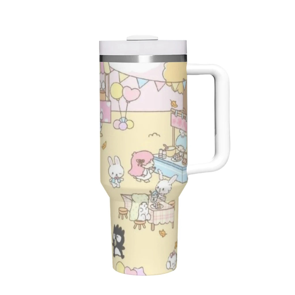 Sanrio Characters Hello Kitty Kuromi My Melody 40 Oz Ultimate Tumbler with Handle and Straw Vacuum Insulated Tumbler