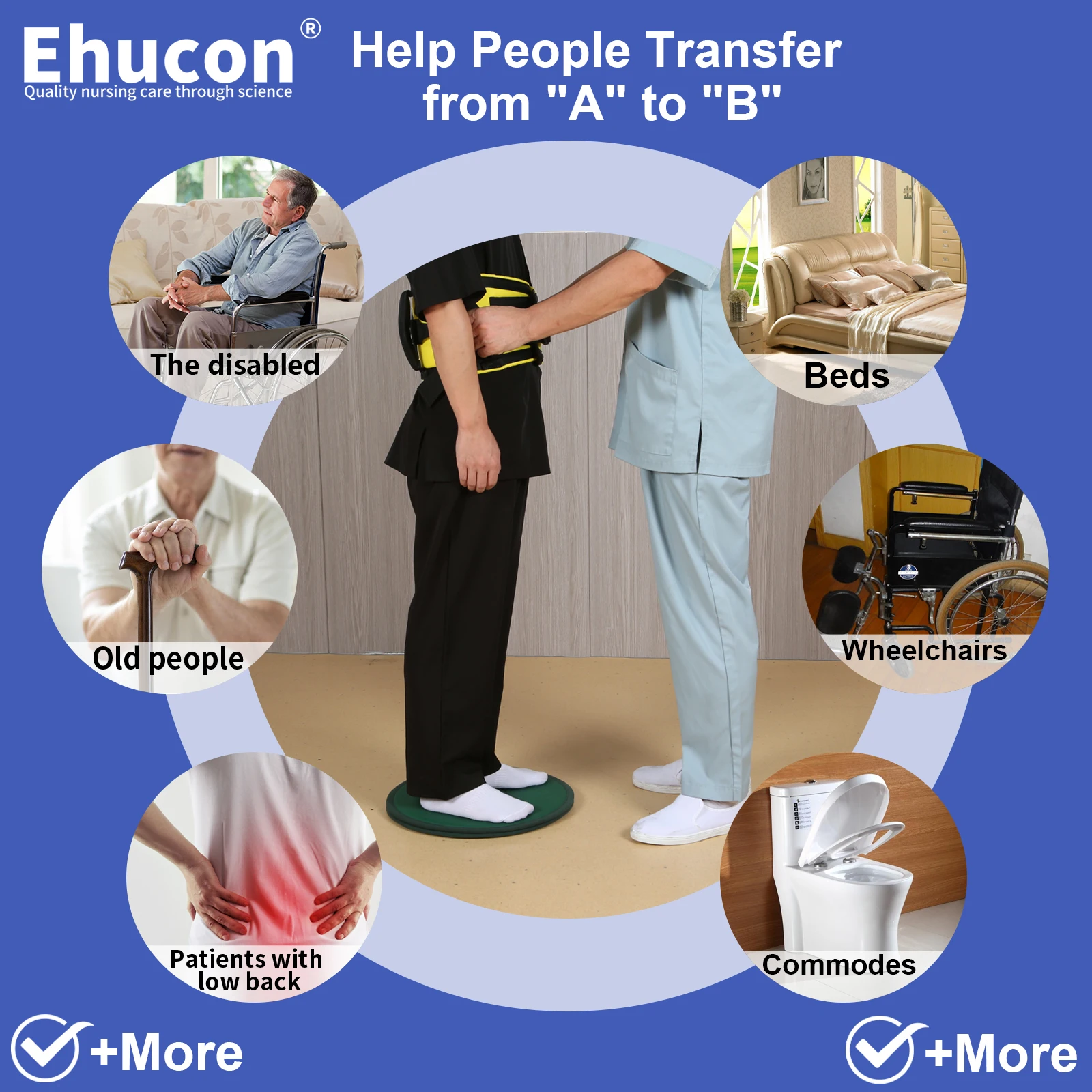 Ehucon 360° Pivot Disc Swivel Cushion Dia 15.7