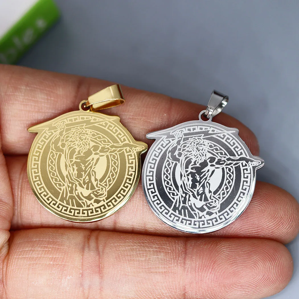 2pcs Vintage Zeus Stainless Steel Pendant Charms for Jewelry Making Mythology Sky Thunder God Jupiter Ancient Greek DIY Supplies