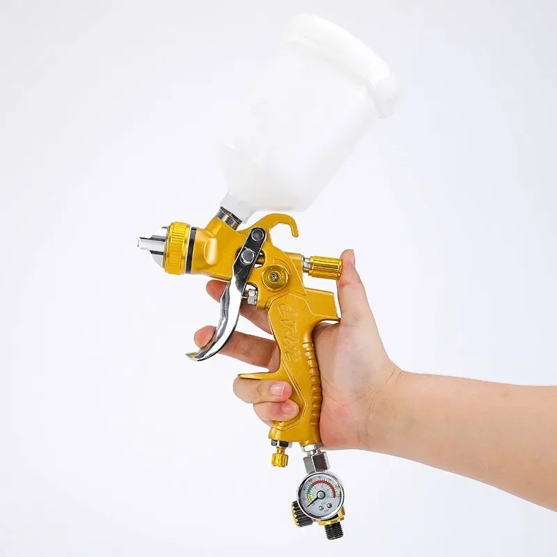 2008 Pneumatic Paint Spray Gun Gold High Atomization Topcoat 1.3/1.5/1.8mm Pot Free Cleaning Spray Gun Car DIY Sell Set Tool